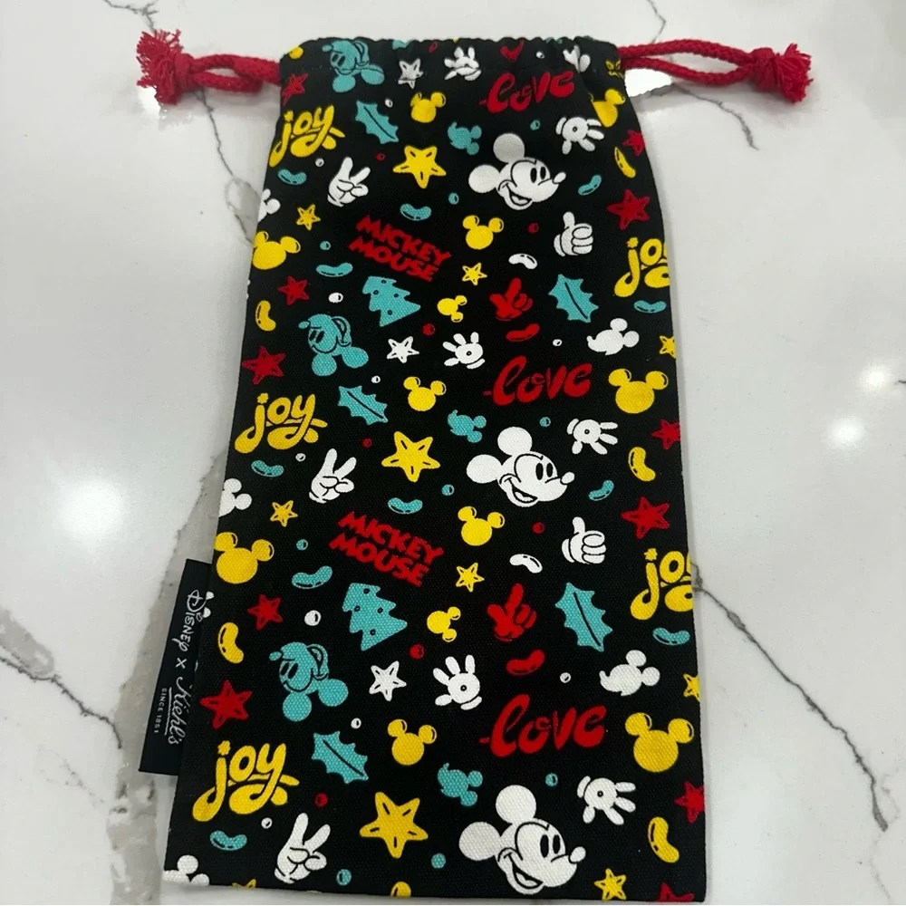 Disney x Kiehl's Mickey Mouse Holiday Drawstring Canvas Pouch Bag Black 11